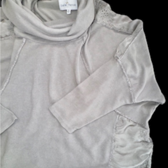 BELLE FRANCE Italian made turtleneck sweater silk tunic women’s size medium - Picture 8 of 15
